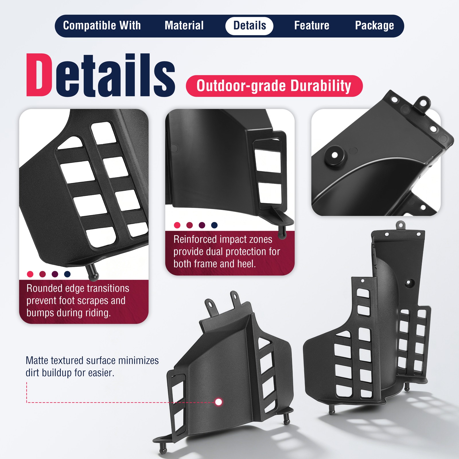 L&R Rear Heel Guards Fender Flaps Pegs For Yamaha Blaster 200 YFS200 1990-2006