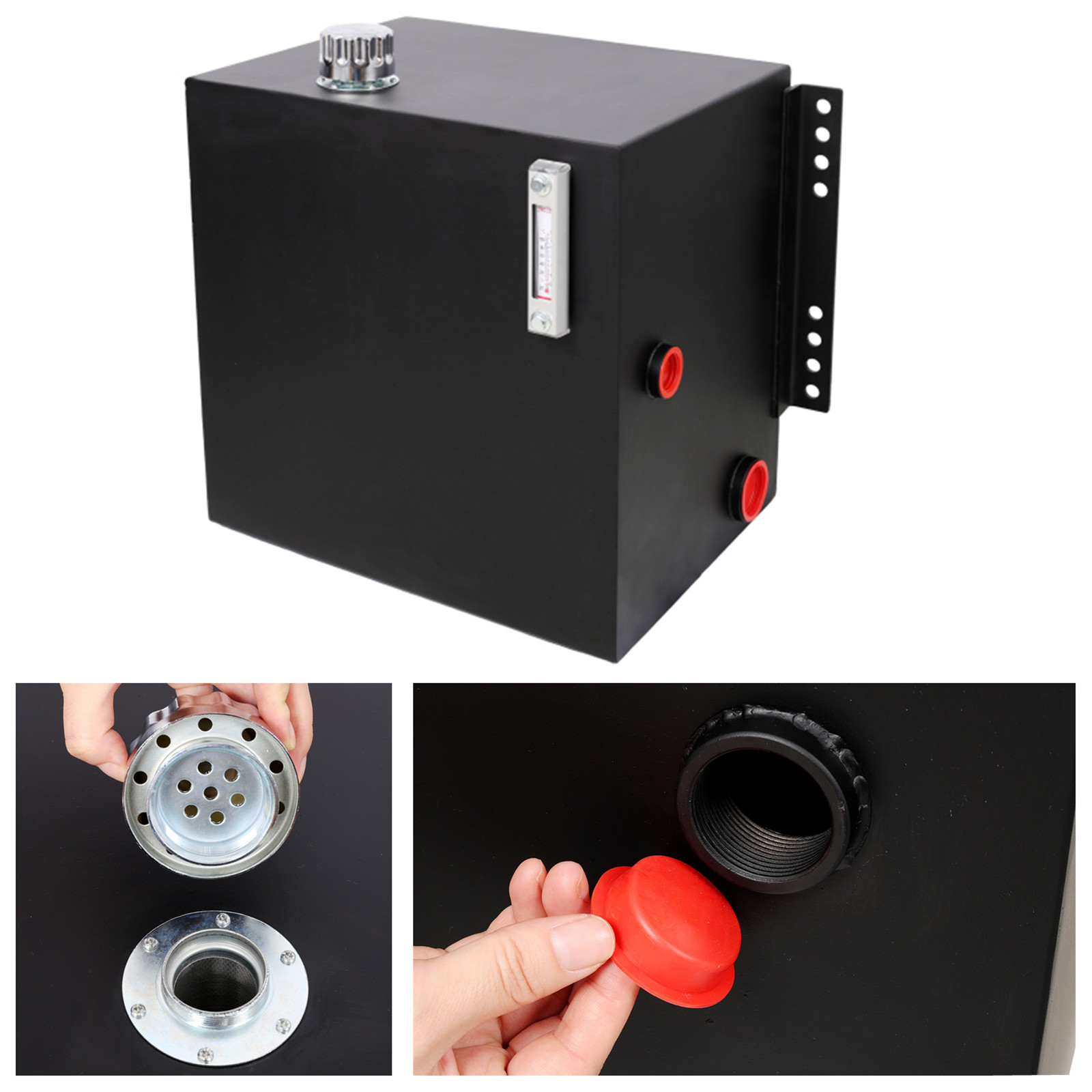 12 Gauge 25-Gallon Hydraulic Fluid Reservoir Tank w/ Inlet 2" FNPT&1-1/4"Outlet