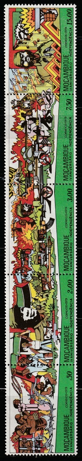 Mozambique    1979    Sc # 641b   Flight from Colonialism   Strip-5   MNH    OG