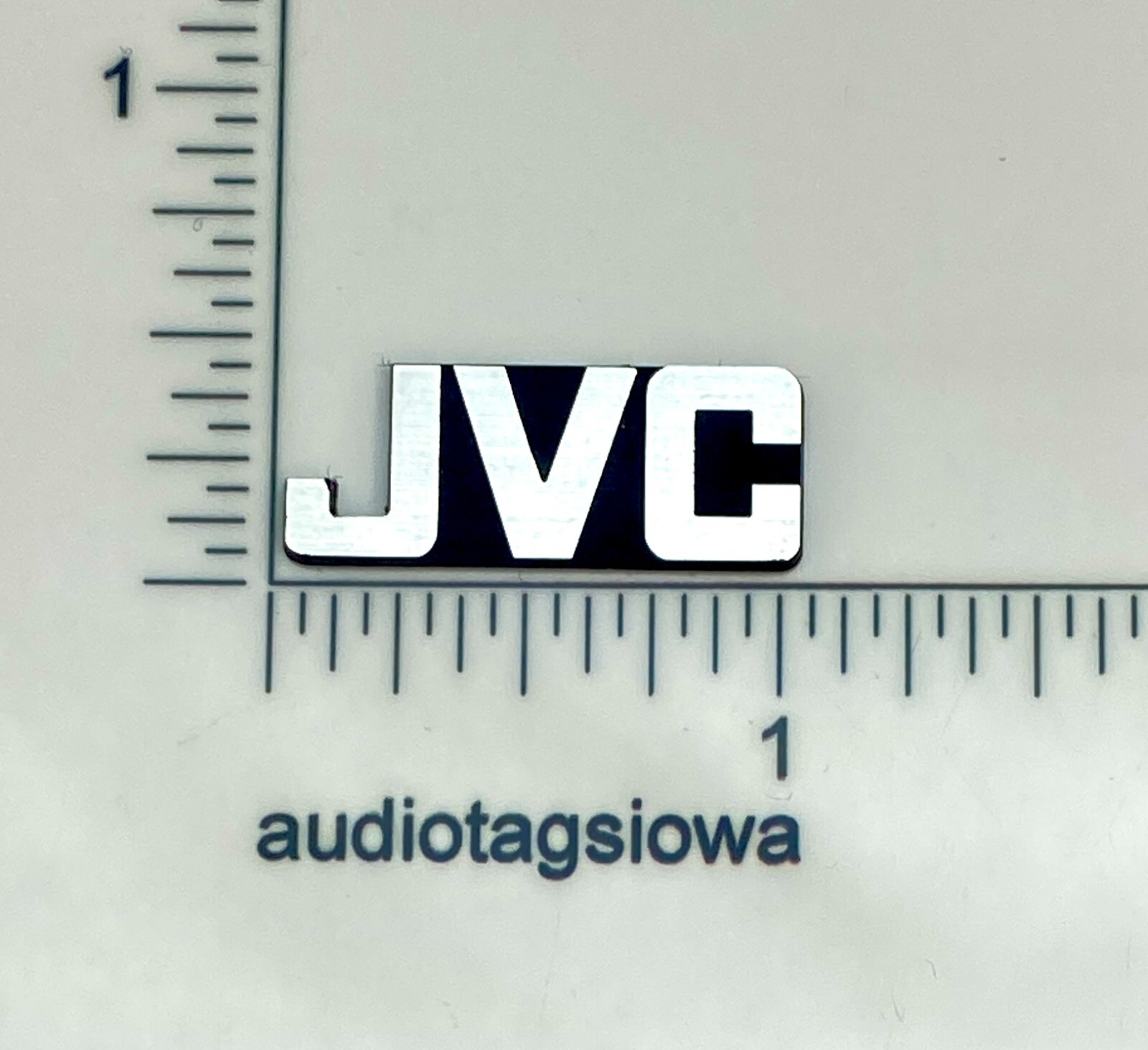 JVC Custom Made Incised Plate Badge Logo for Turntable Speaker Receiver