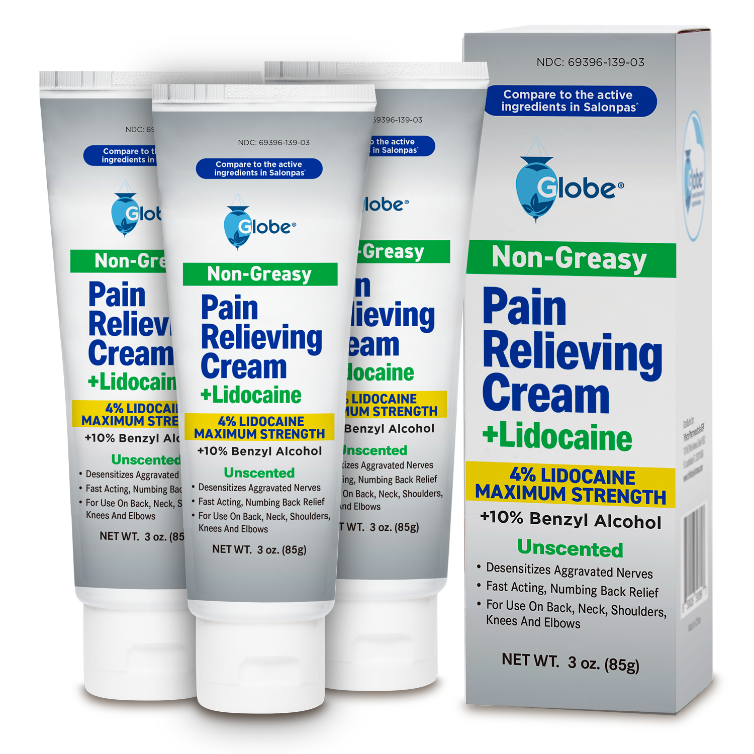 Lidocaine 4% Pain Relieving Cream Compare to Salonpas Pain Cream 9 oz Total!