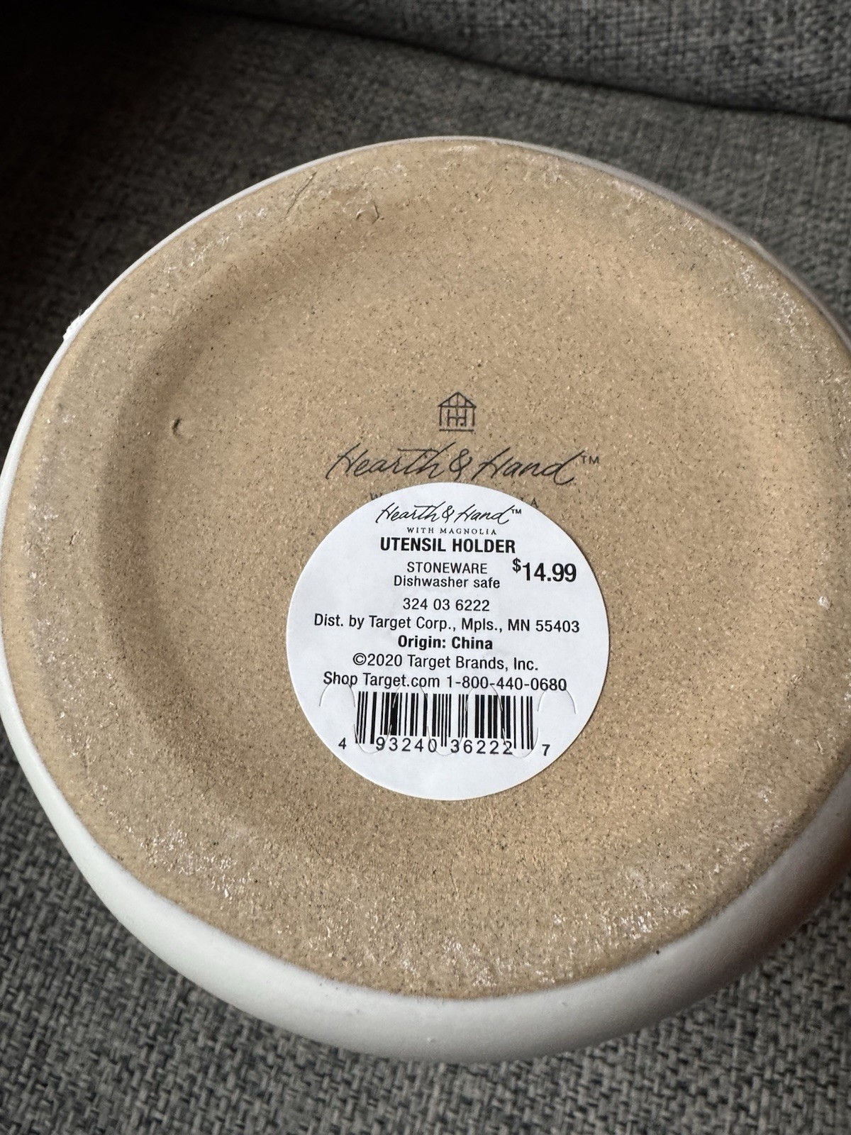 Hearth and Hand with Magnolia Cream Stoneware Utensils Holder/Canister/Crock