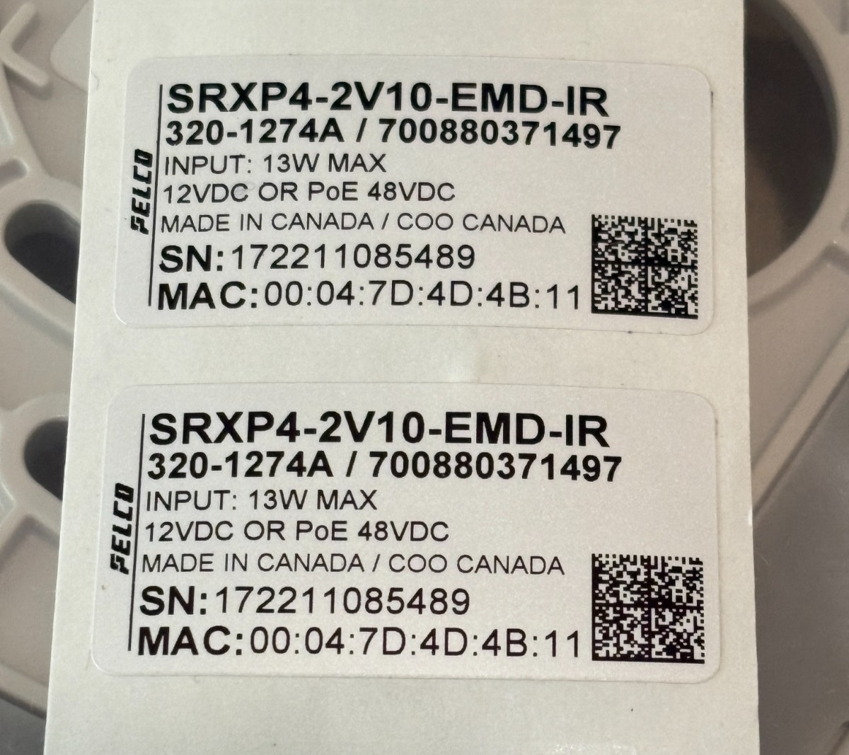 New Pelco SRXP4-2V10-EMD-IR 2MP Dome Camera IK10 Vandal Resistance IR67