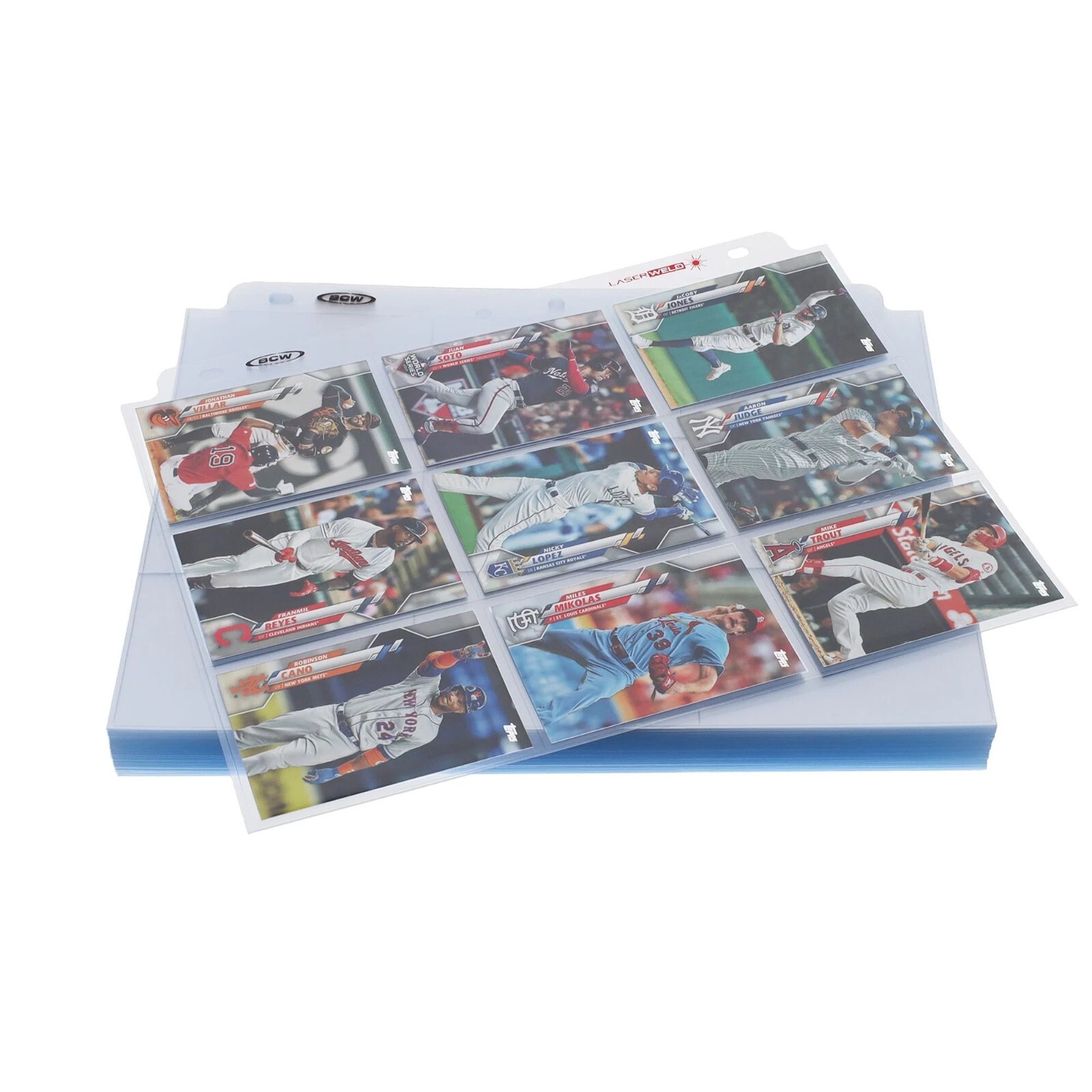 New 5 PK - BCW LaserWeld 9 Pocket Side Load Card Pages Sheet Protector 3 Ring