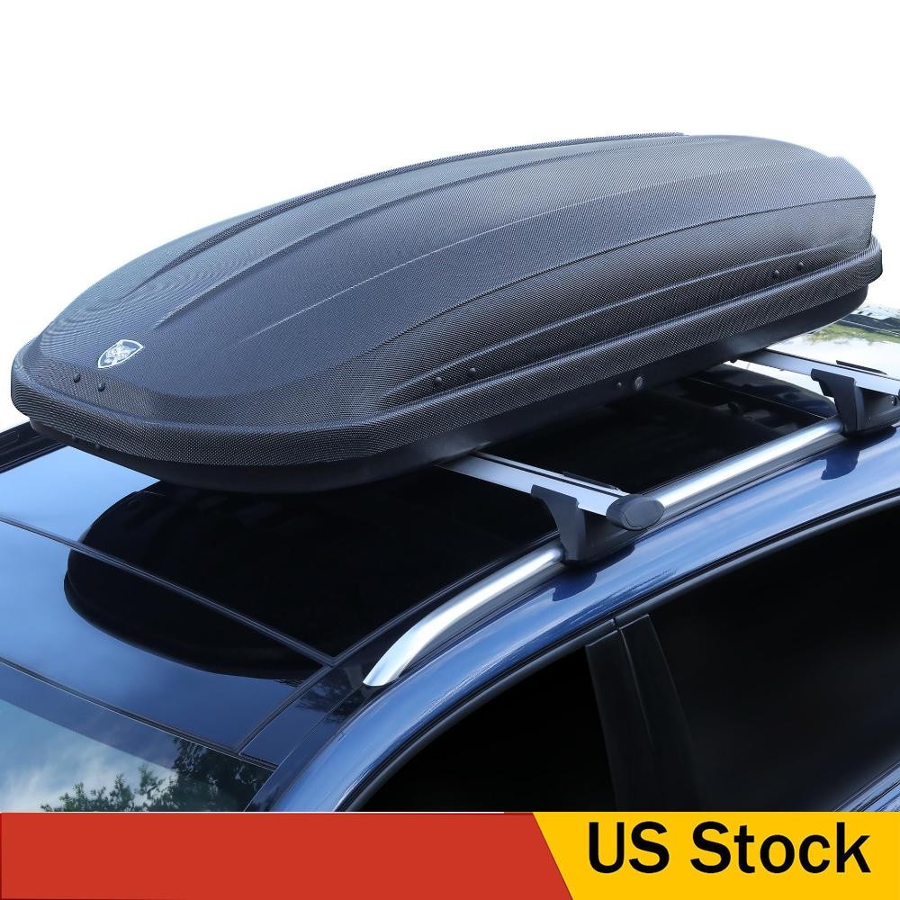 Rooftop Cargo Box Carrier Dual-Side Opening Roof Mount Travel Luggage Storage
