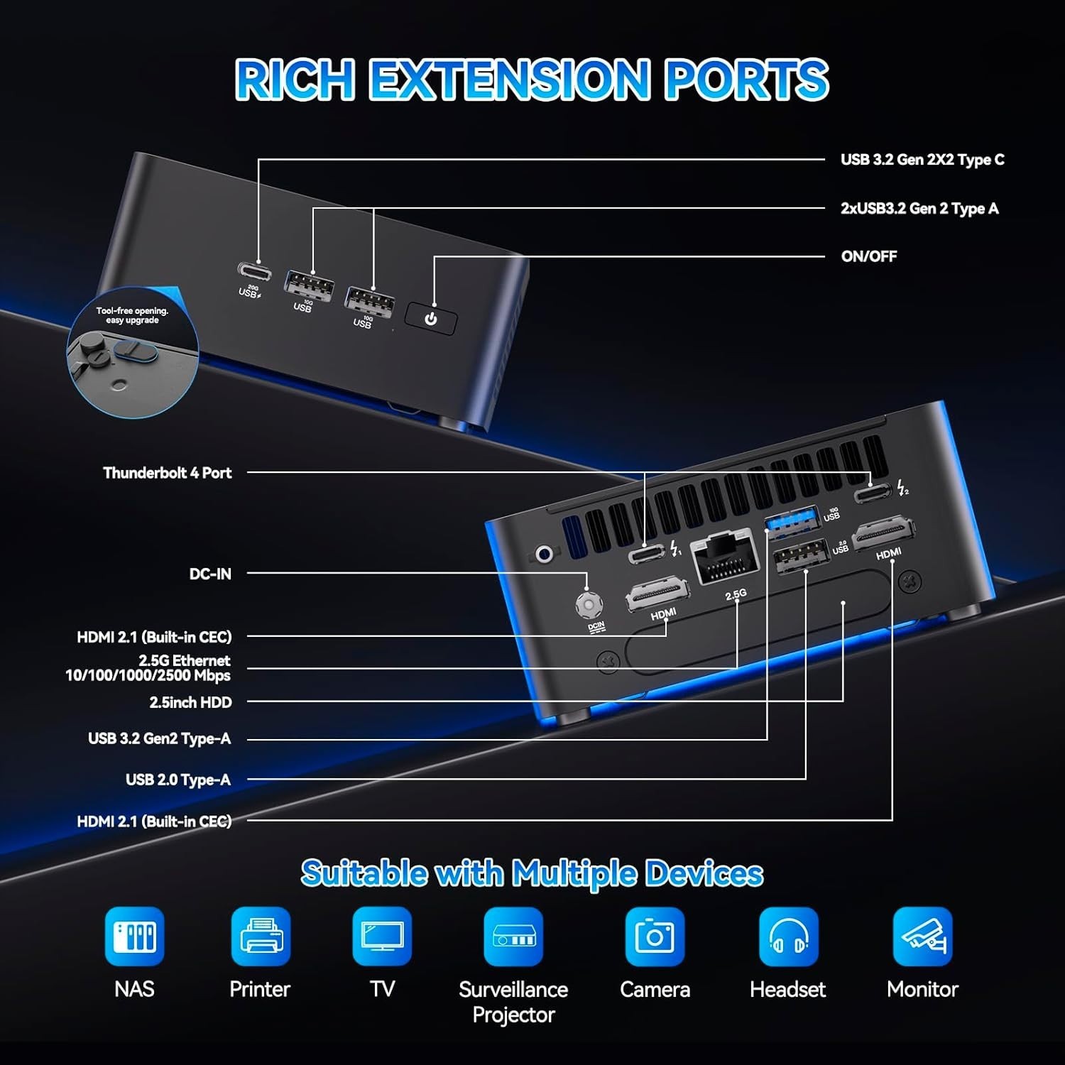 Asus RNUC14RVHV70000UI NUC 14 Pro Mini PC Intel Core Ultra 7