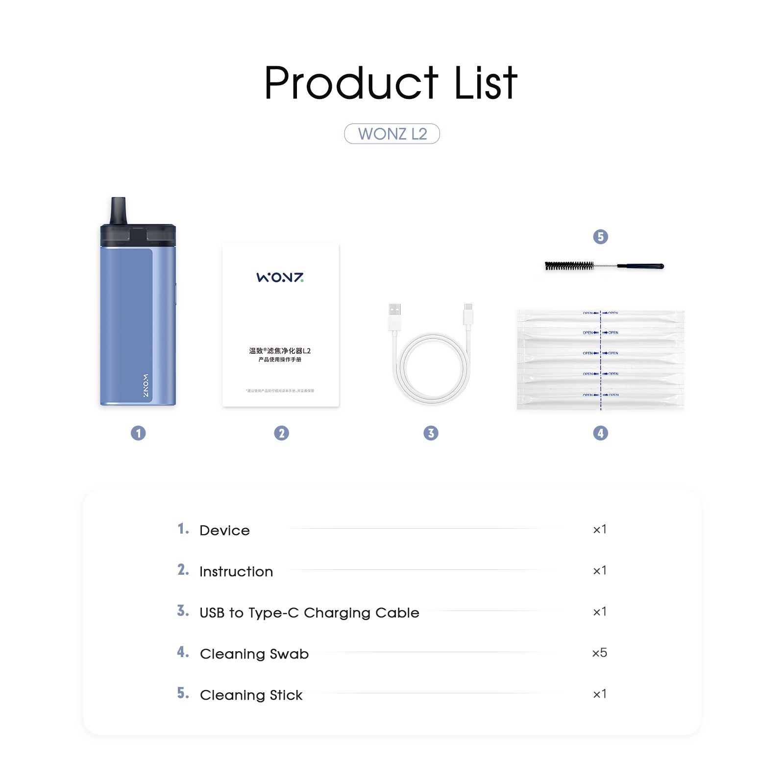 WONZ L2 Heated Tobacco Device,Cigarette Filter ,Minimizes Secondhand Smoke Risks