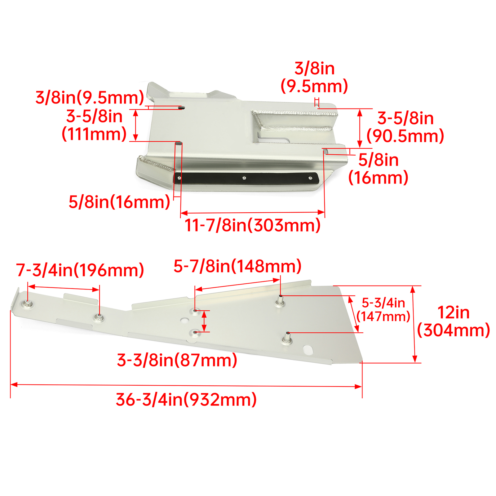 Full Chassis Glide Frame Swing Arm Skid Plate For Honda TRX 400X 400EX 1999-2014