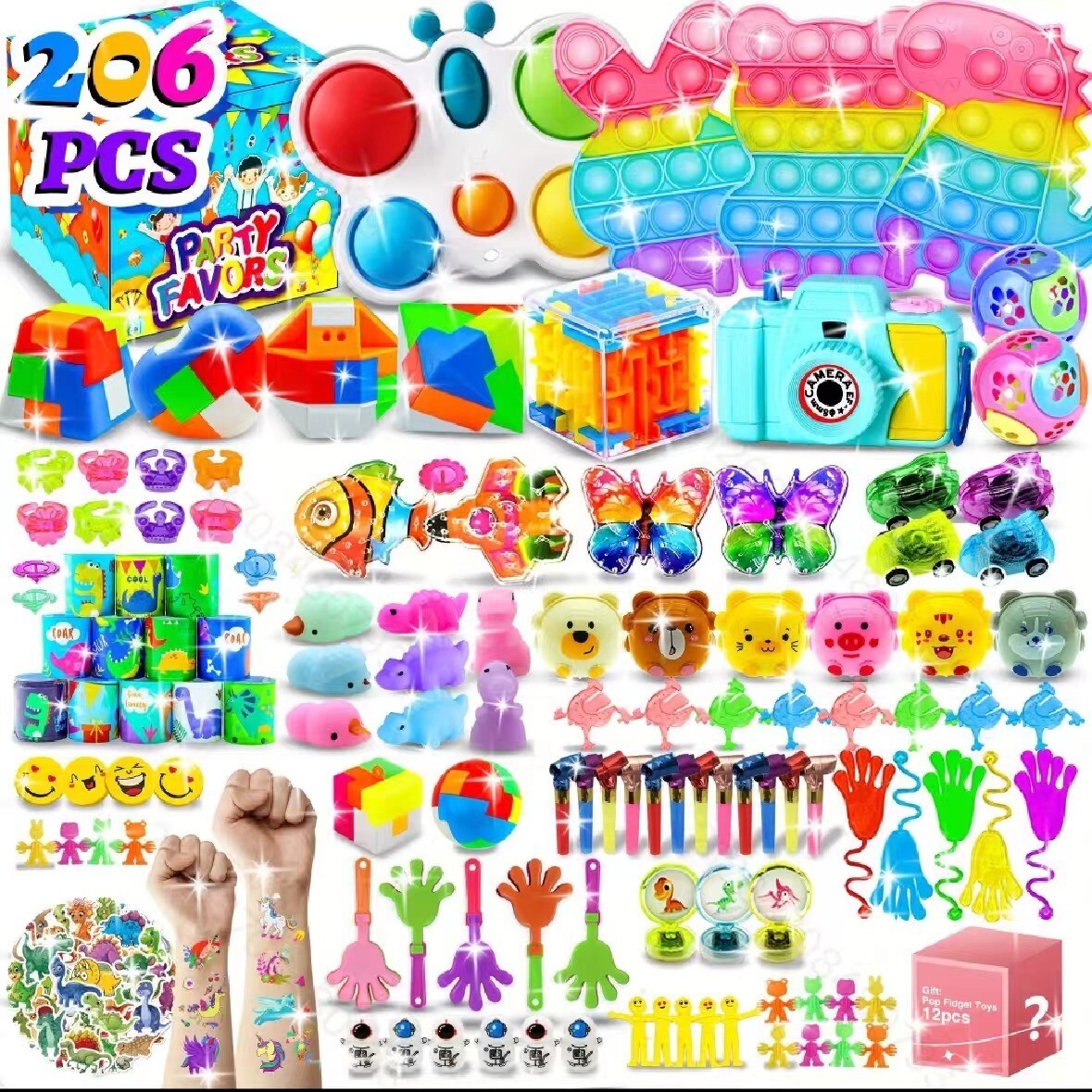 Mega Fidget Toy Assortment 206 Pcs Sensory Toys Party Favors