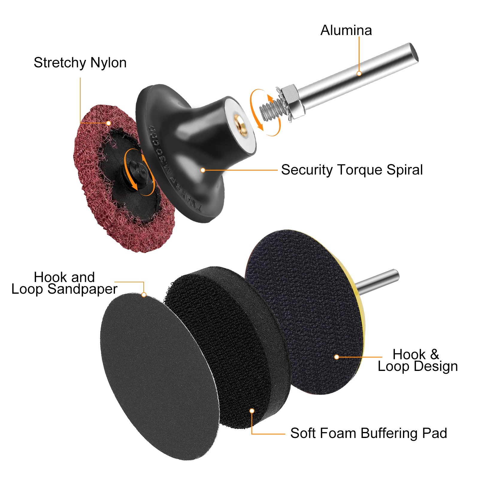 195Pcs 2 Inch Sanding Disc 1/8" 1/4" Shank Set for Drill Die Grinder Rotary Tool