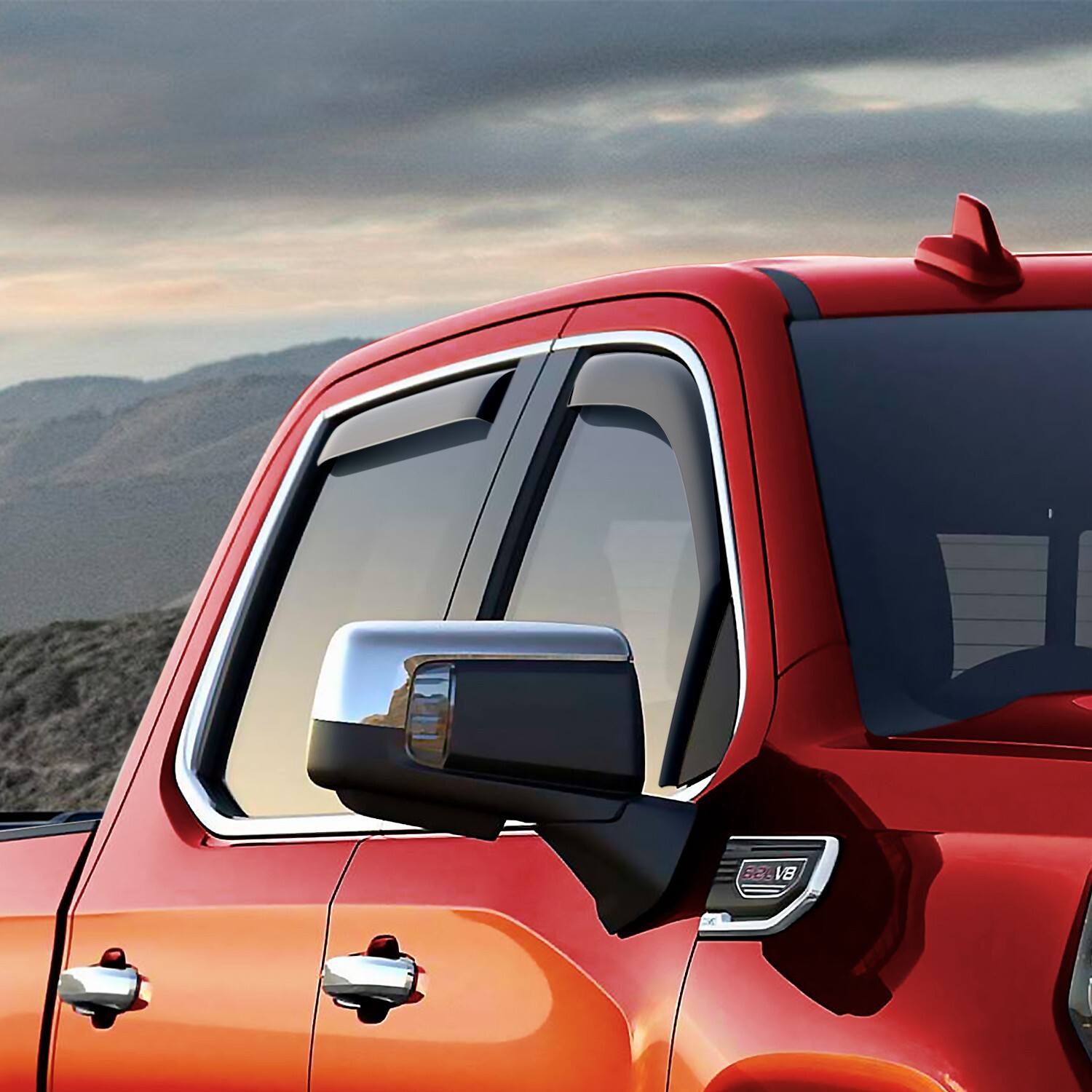 Rain Guards Vent Visors Shade for 2019-2024 GMC Sierra Crew Cab 1500