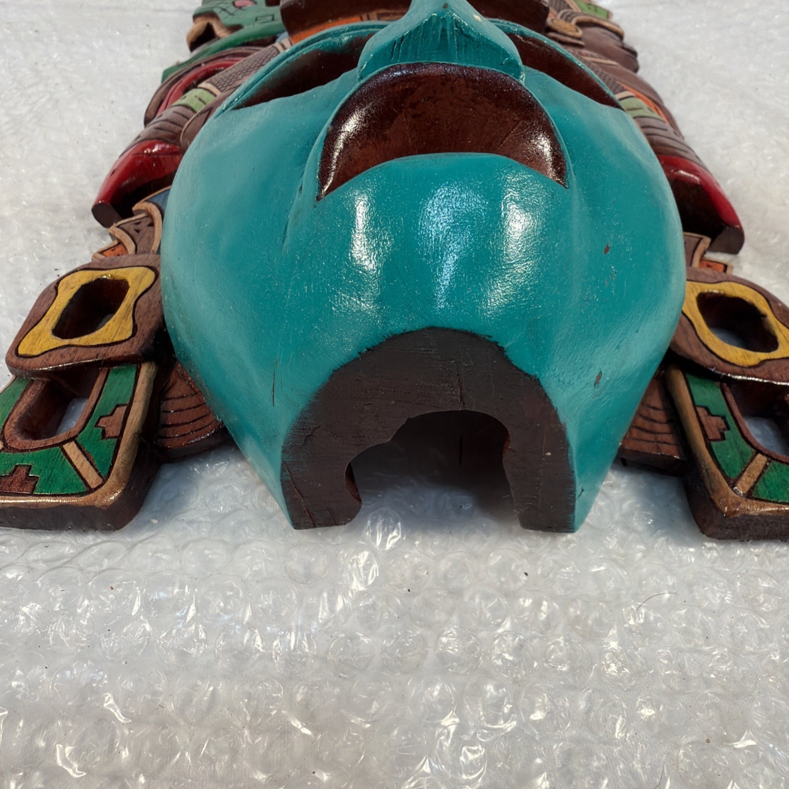 Hand-Carved Wooden Mayan Mask From Mexico