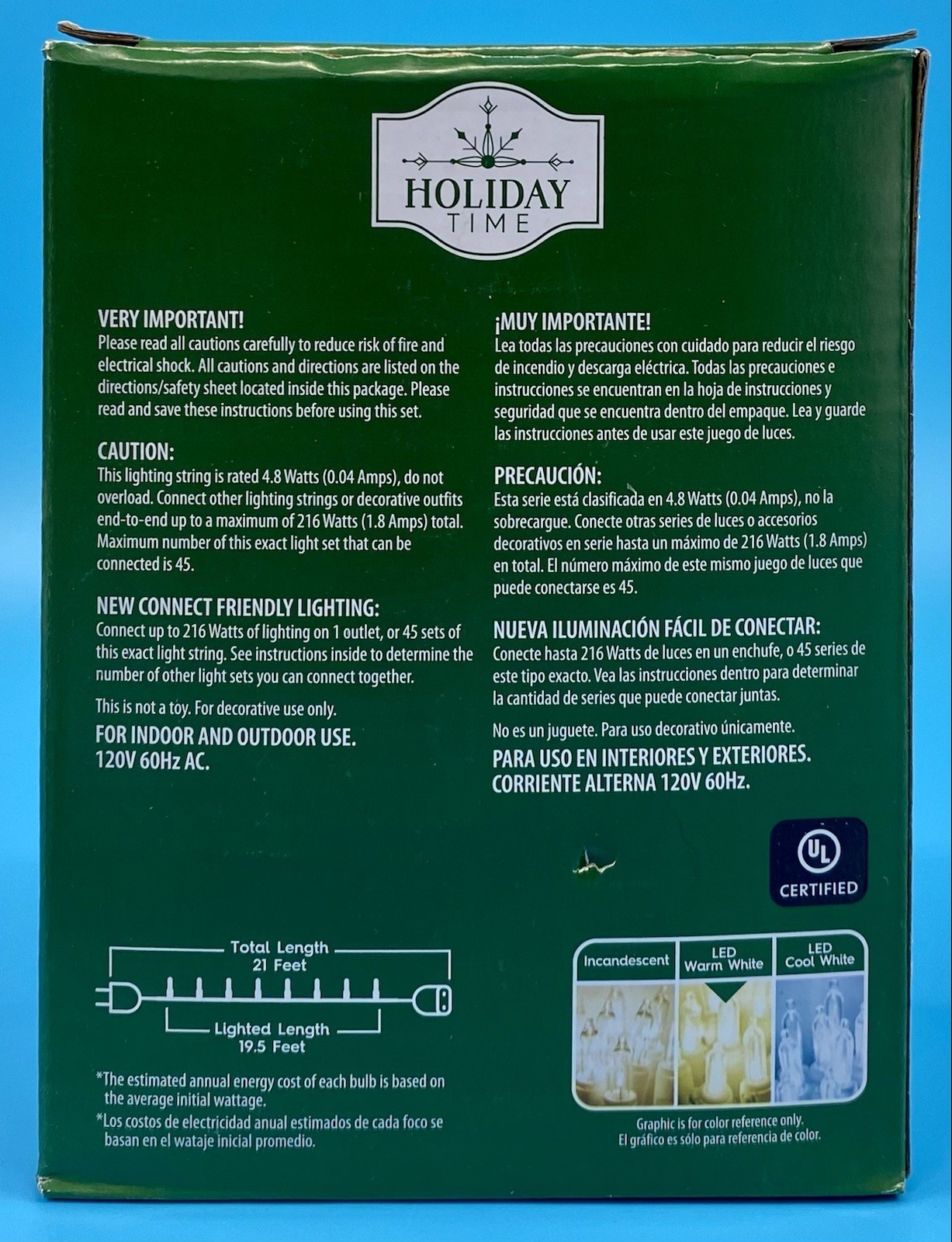 2 Packs NEW Holiday Time Clear LED 100 Mini Lights Green Wire 200 Total Lights