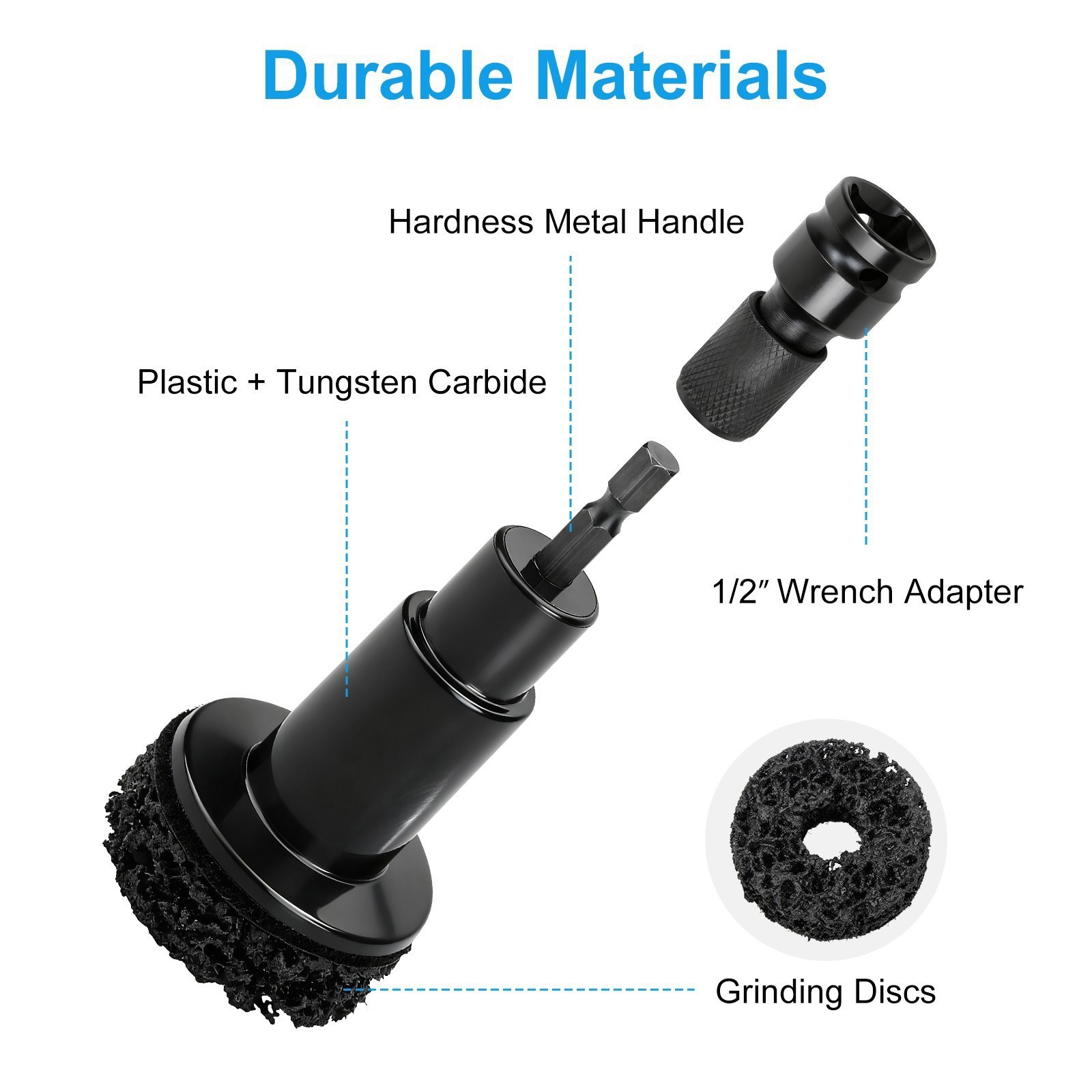 12in1 Wheel Stud Hub Cleaner Rust Removal Kit For Brake Disc Polishing Grinding