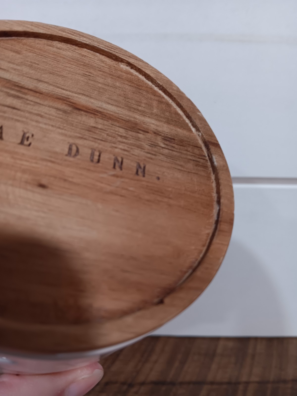 Rae Dunn Artisan Collection Garlic Cellar With Wooden Lid "Fresh"