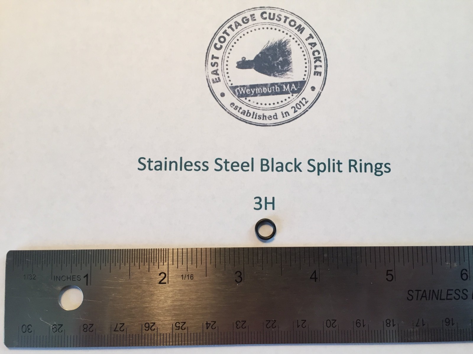 Black Stainless Steel Split Rings ROSCO Terminal Tackle 6XH, 5.5H, 4H, 3H