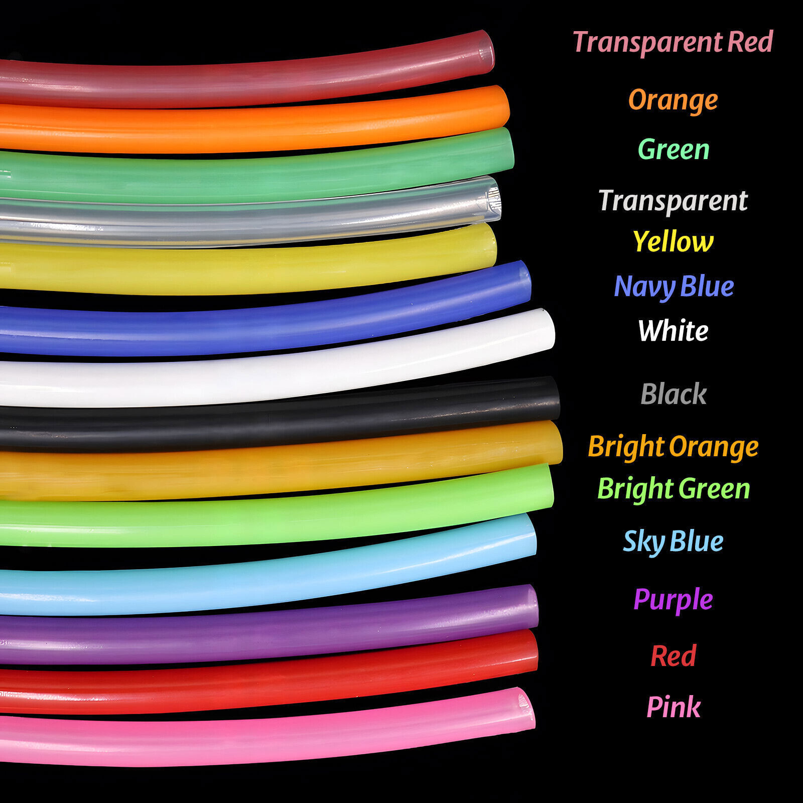 High Temp Food Grade Silicone Tube Flexible Rubber Pipe Various Colors & Sizes