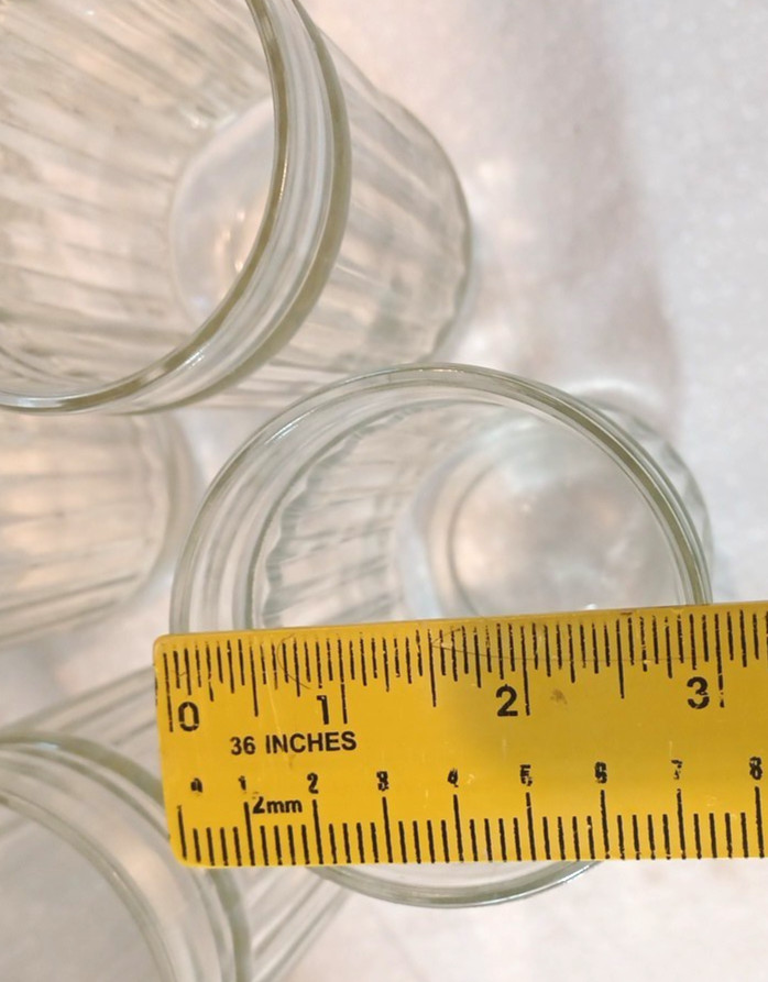 Anchor Hocking 6 VTG Ribbed Line Lites Heavy MCM 6" Tall 16 oz Glasses Retired