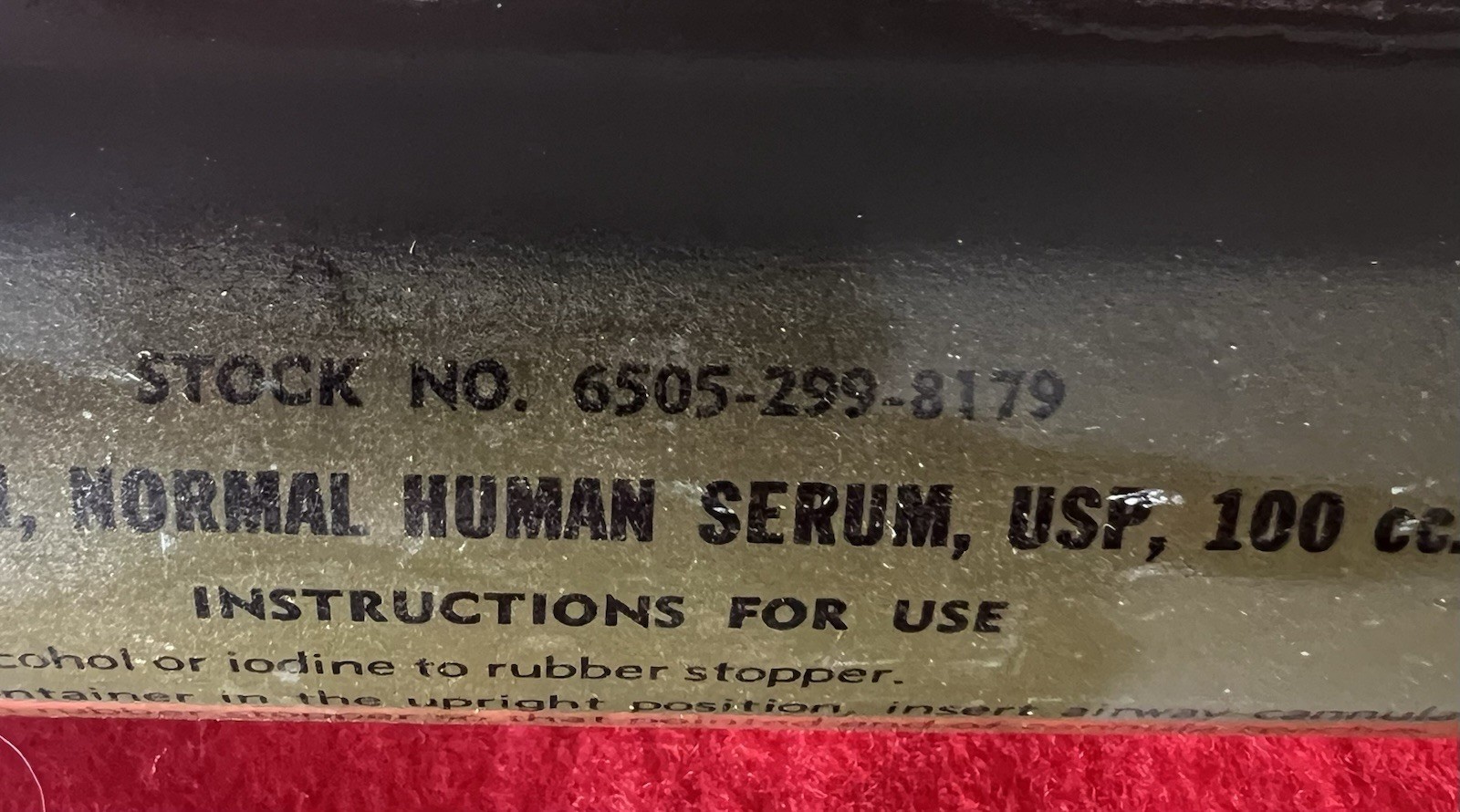 Vietnam War Era US Serum Albumin Can LRRP SEAL SOG MIKE FORCE First Aid Medic