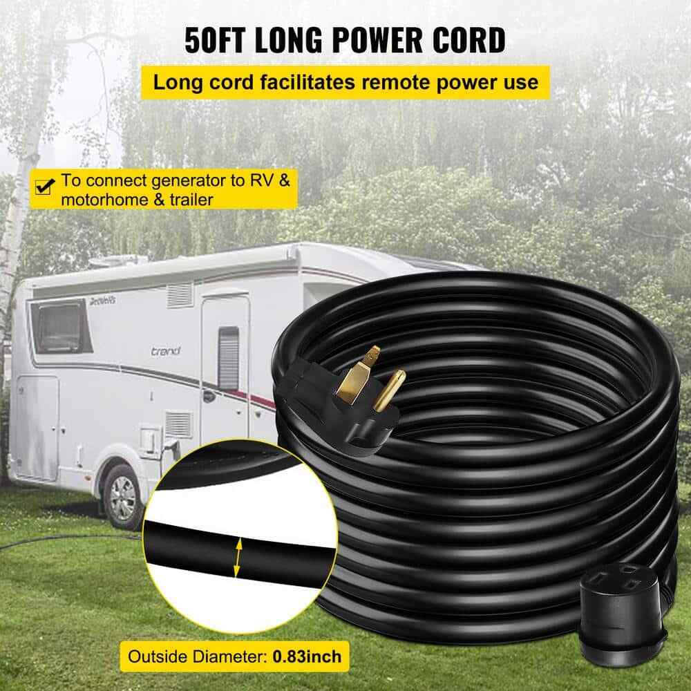 50 Ft. Heavy-Duty Outdoor Welder Extension Cord with 3 Prong 50 Amp Power Extens