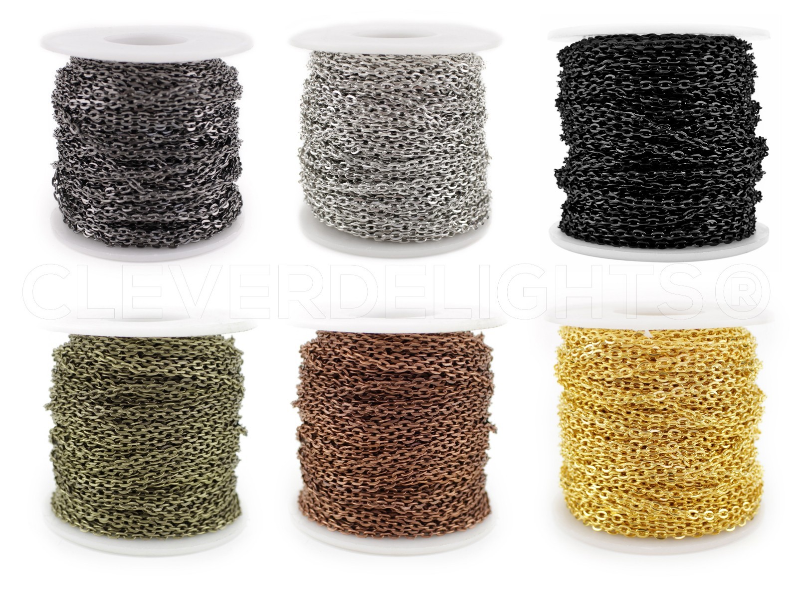 Bulk Cable Chain - Silver Bronze Copper - 2x3mm 3x4mm 4x6mm 5x7mm - 100 500 Ft