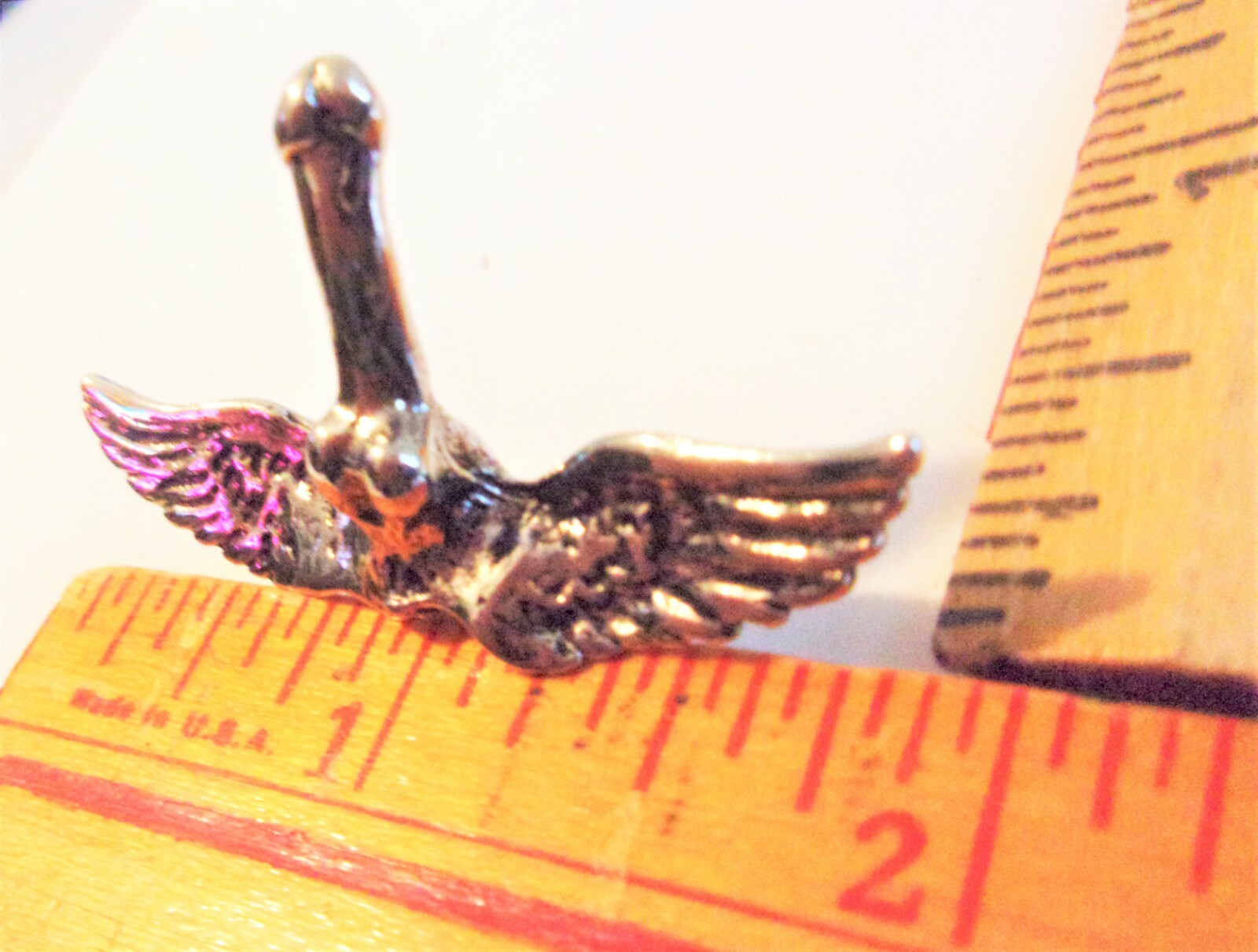 Flying Penis pin vintage dick collectible old biker vest pinback "Winged Wonder"