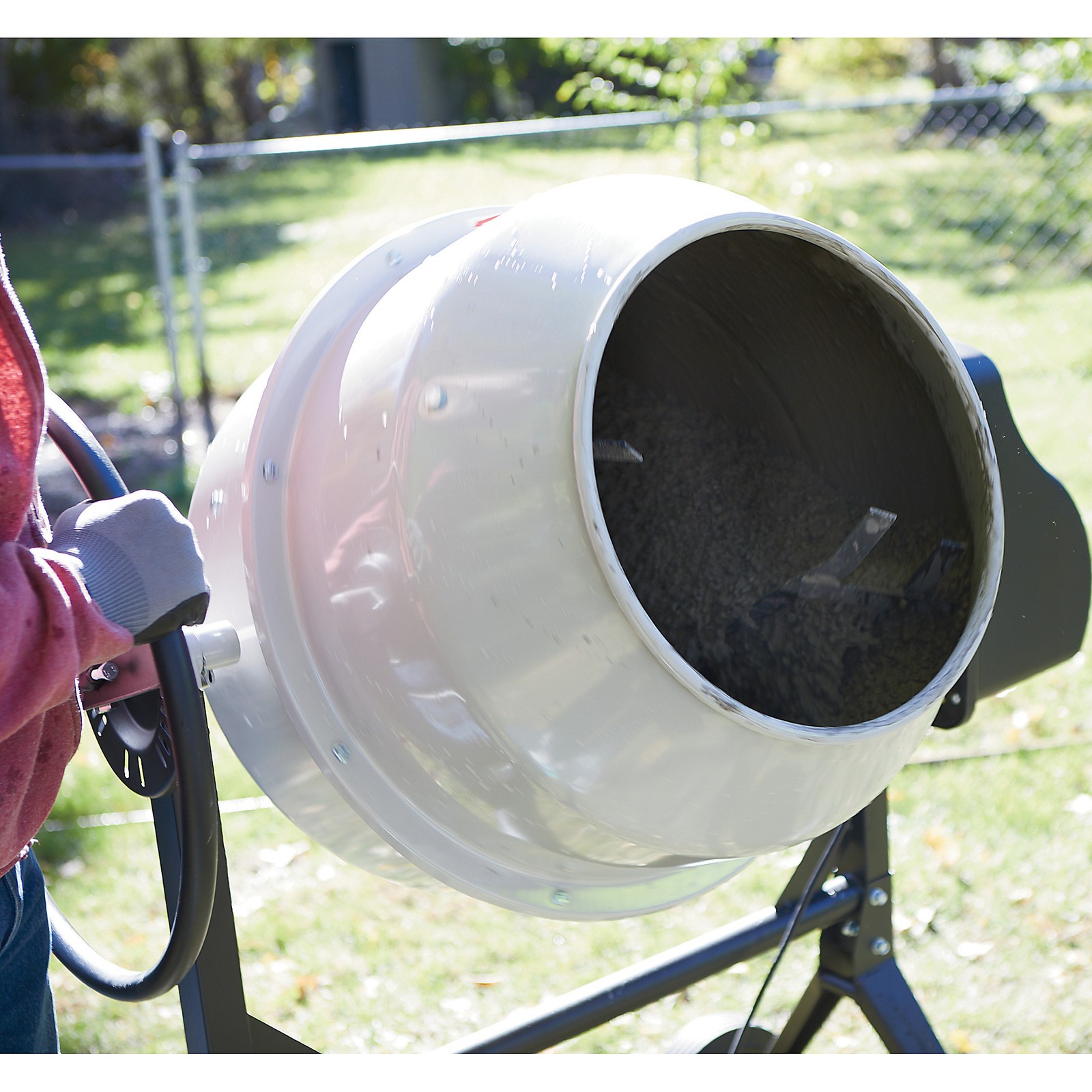 Klutch Electric Cement Mixer, 4.25 Cu. Ft. Drum, 2/3 HP, 120V Electric Motor