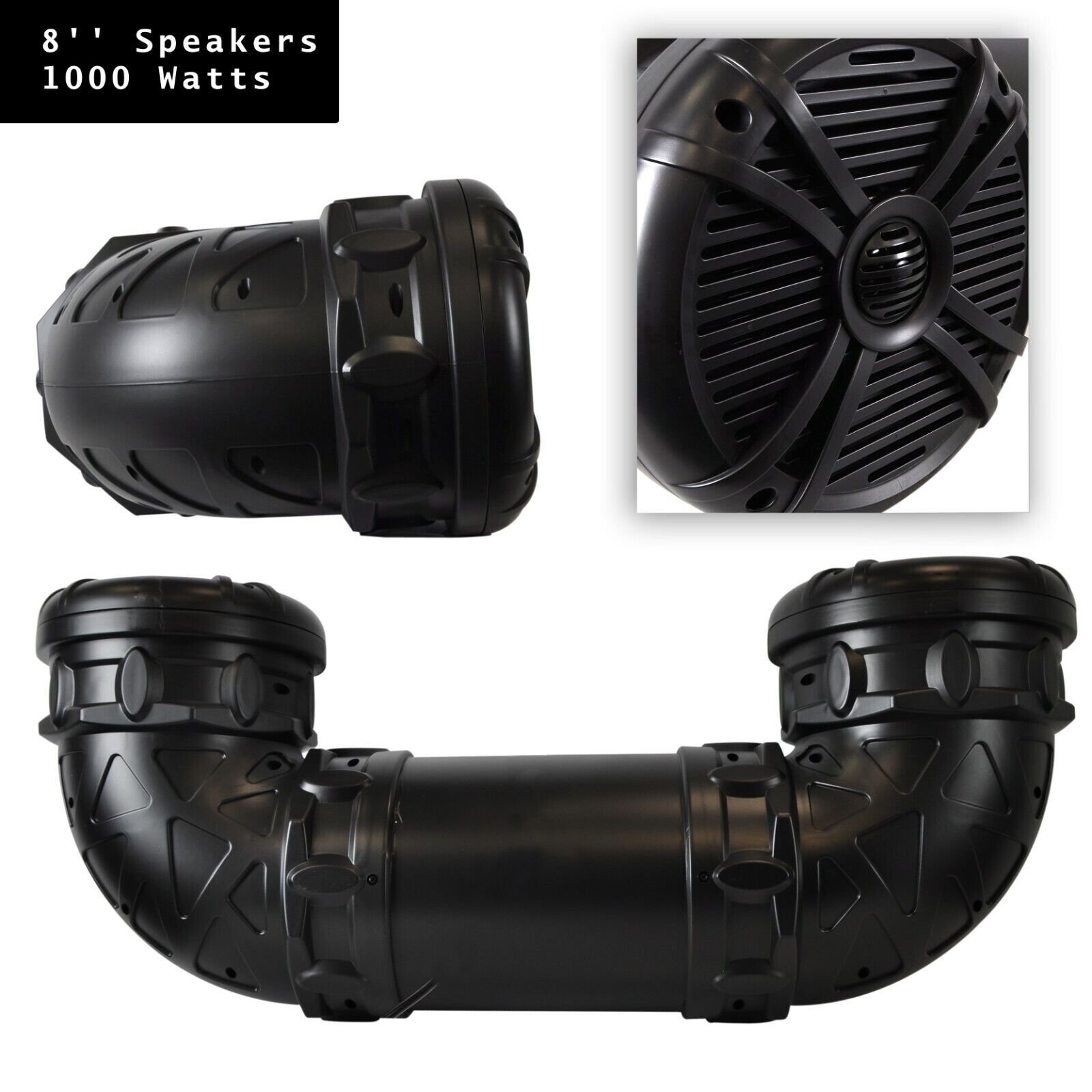 Pyle 1000 Watt Marine Bluetooth Amplifed Waterproof 8" Inch Speakers PLATV85BT