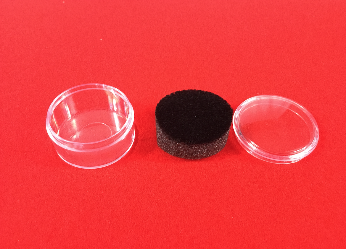 (12) Quarter Size Plastic Lucite Cups with Black Foam for Buttons, Coins & More