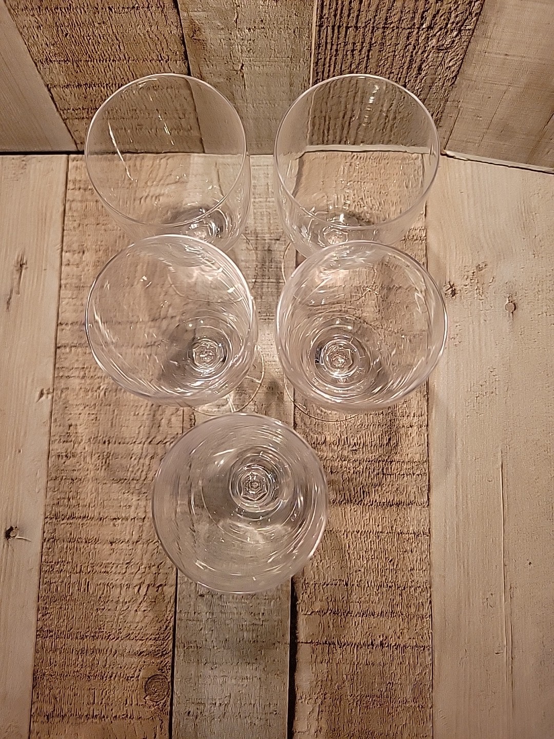 5 FOSTORIA Ford THUNDERBIRD Promo Etched crystal Wine Glass set Vintage Stemware