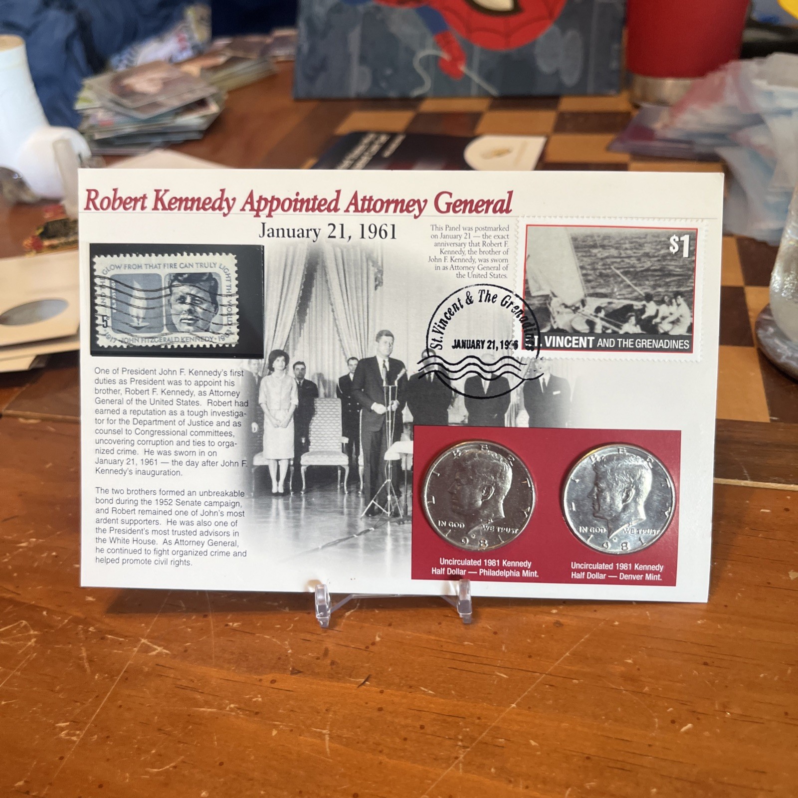 St. Vincent & The Grenadines JFK Coin And Stamp Sets (8 sets)