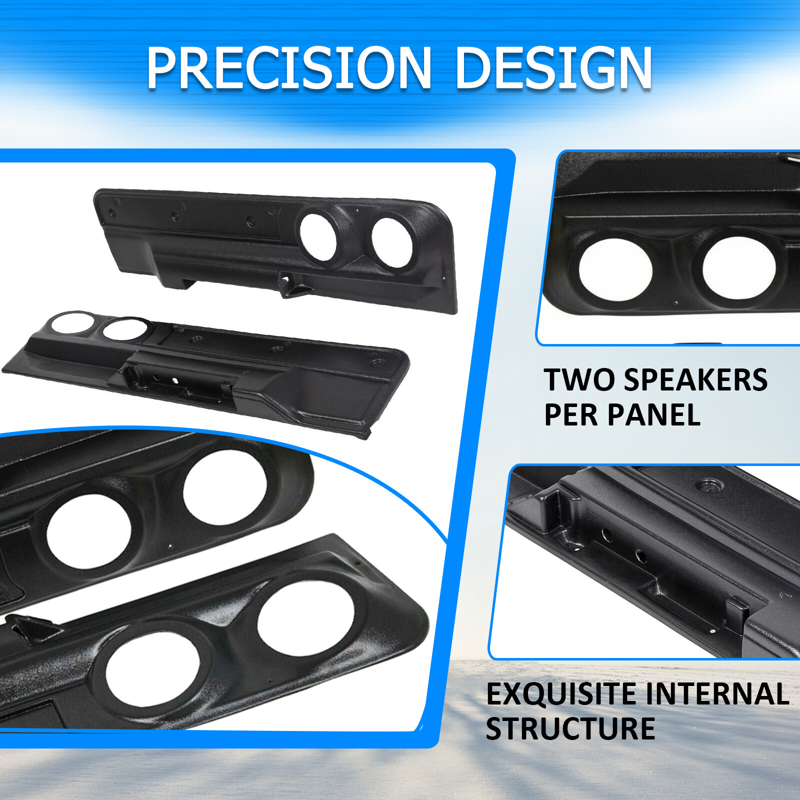 Lower 2-Speaker Door Panel Set For 78-88 Monte Carlo Malibu El Camino Cutlass