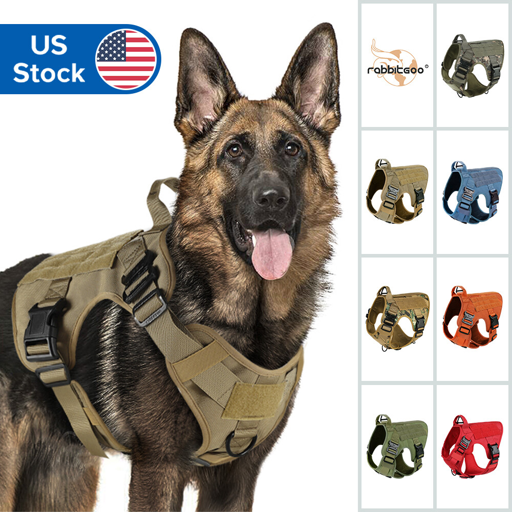 rabbitgoo No-pull Tactical Dog Harness Extra Large Military Training Vest Handle