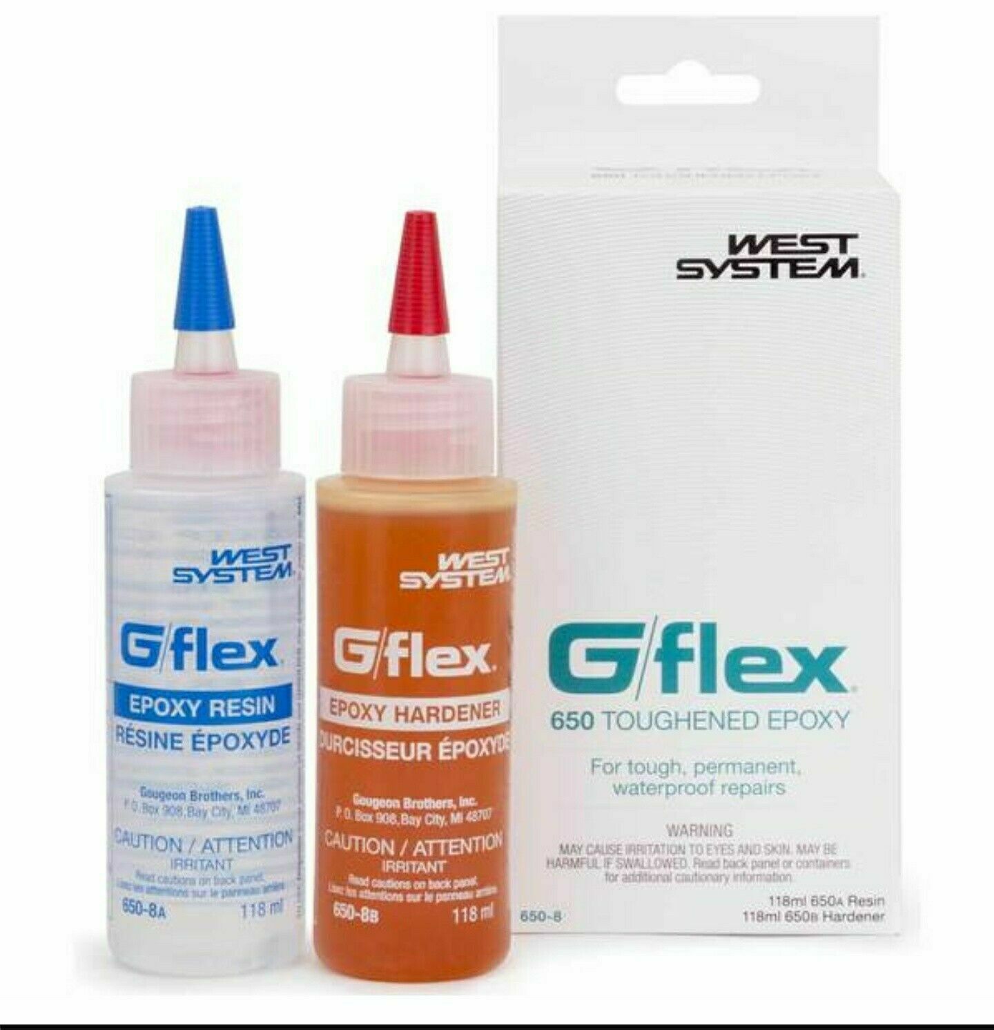 West System Boat Marine G/Flex 650 8 Ounce Epoxy Kit (2) 4 Oz Bottles 650-8 6508