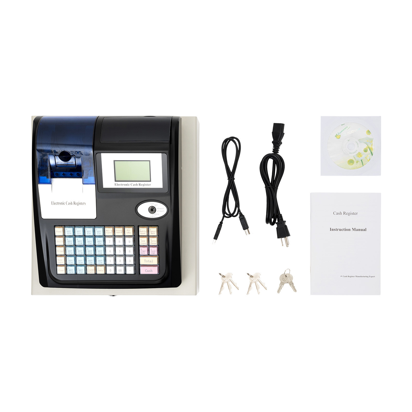 Electronic Cash Register POS System 48 Keyfor Supermarket Retail Restaurant New