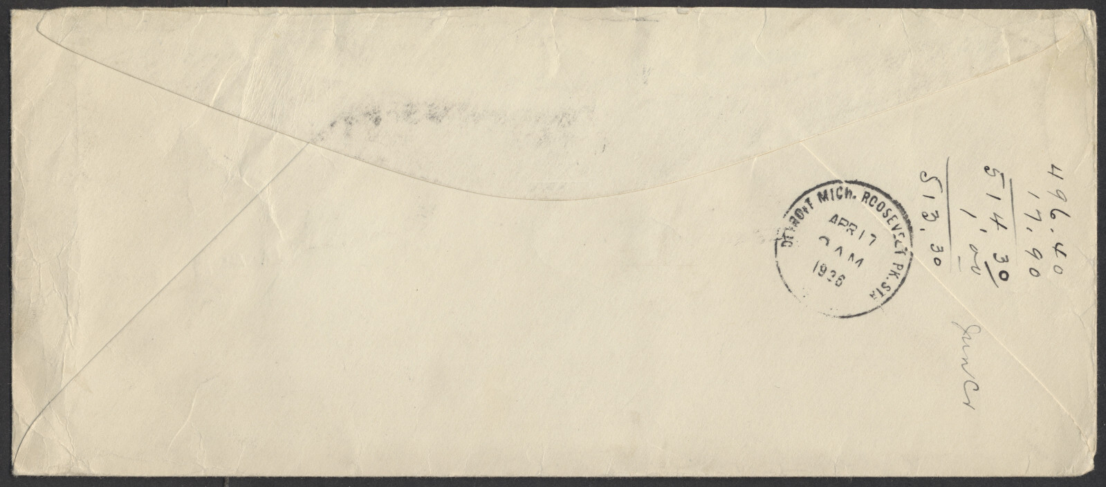 1936 #E5 20c Special Delivery Cover Hamilton to Detroit MI The Maccabees