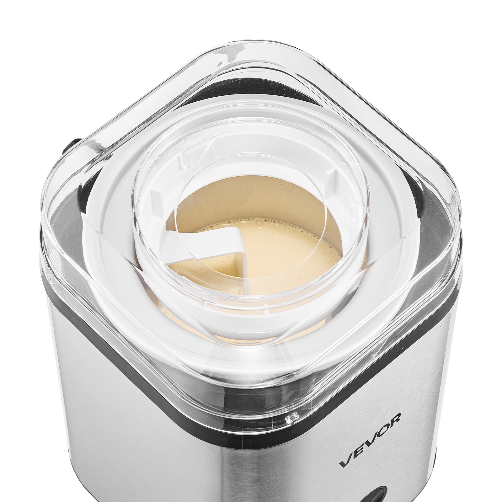 VEVOR Ice Cream Maker Stainless Steel Automatic Machine 2.11 Qt Capacity Silver
