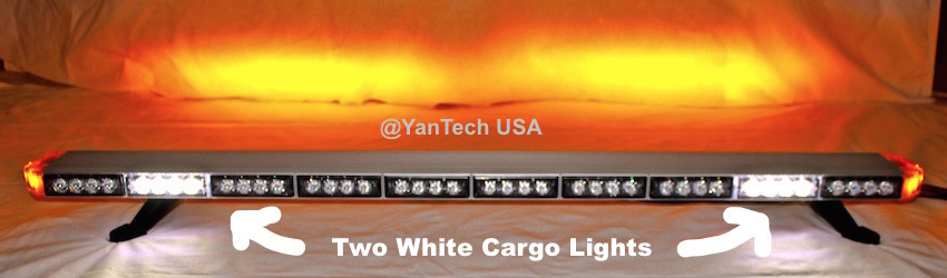 50” Amber LED Light Bar Tow Truck Plow Roll Back Police w/ Take Down&Cargo Light
