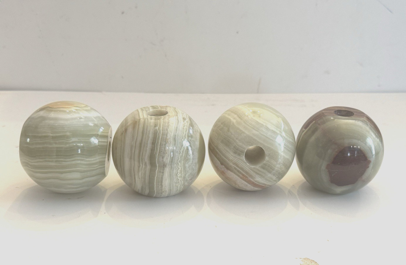 NEW OLD STOCK~ 2.5" dia Onyx Ball Lamp Spacer Break lamp part-Med Green