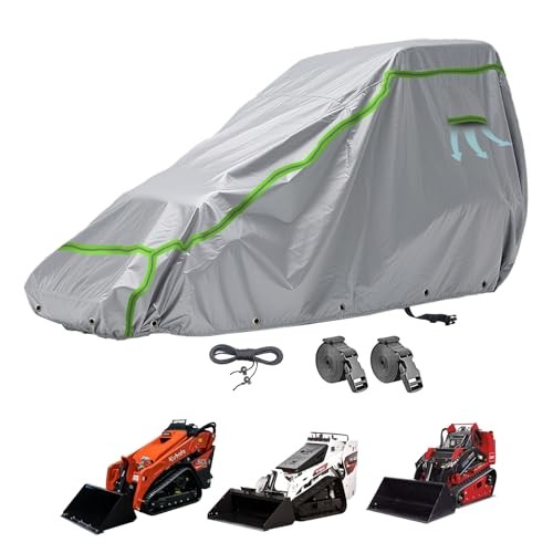 Open Cab Skid Steer Cover Compatible with Bobcat, Kubota, Gray Compact Cab-less