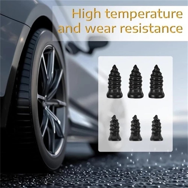 60 Pcs Rubber Tire Nail Repair Kit Screw In Tire Plugs for Car Truck SUV Van