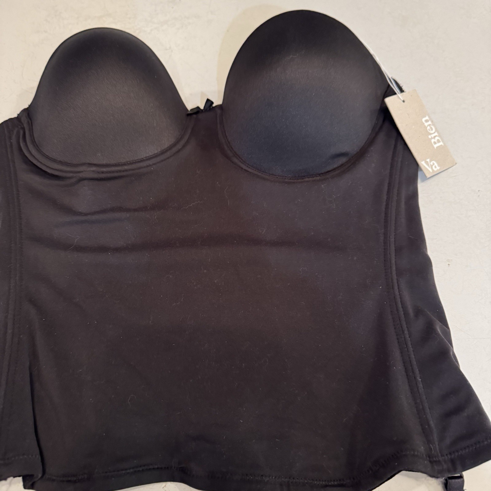 Va Bien 1503 Ultra Lift Hourglass Bustier with Garters 34 C Black NEW