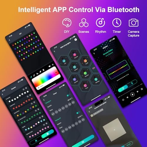 16.4Ft Smart Globe String Lights, 25 Dimmable RGB Mini Color 16.4ft-25LED Black