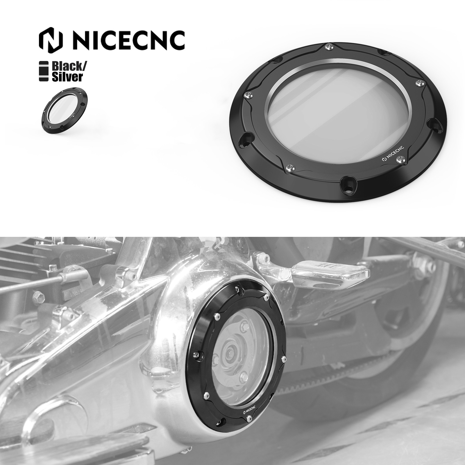 NICECNC Clear Derby Cover For Harley M8 Road King FLHR/Street Glide FLHX 16-22