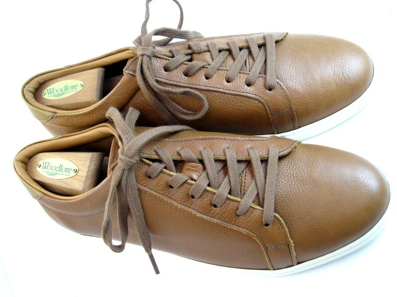 NEW Allen Edmonds "COURTSIDE" Mens Leather Dress Sneakers 9.5 D Walnut(490N)