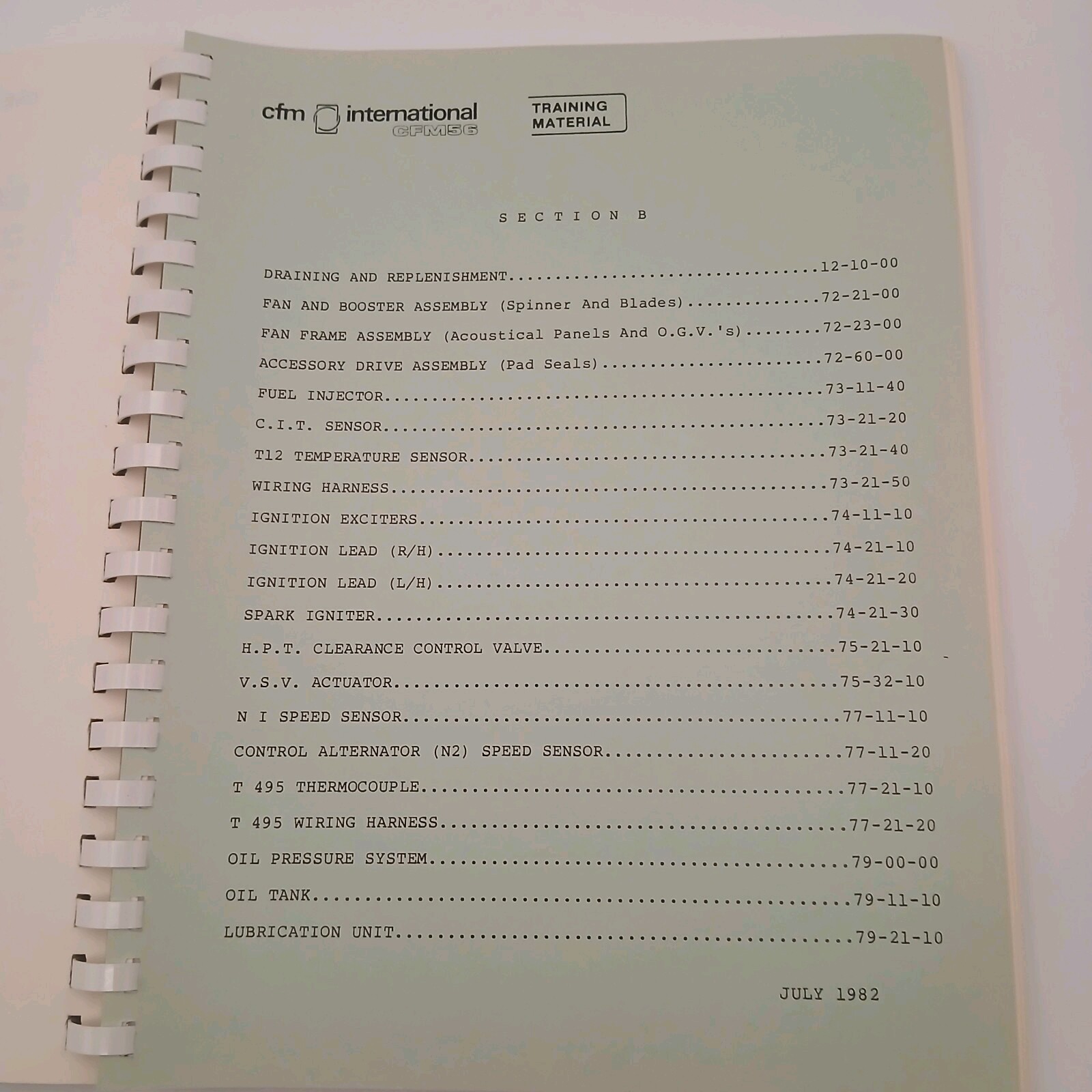 Vintage CFM International CFM56 Line Replaceable Units Students Notebook Manual
