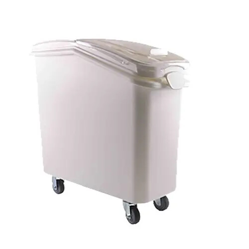 Thunder Group PLIB021C 21 Gallon White Polypropylene Ingredient Bin w/ Clear Lid