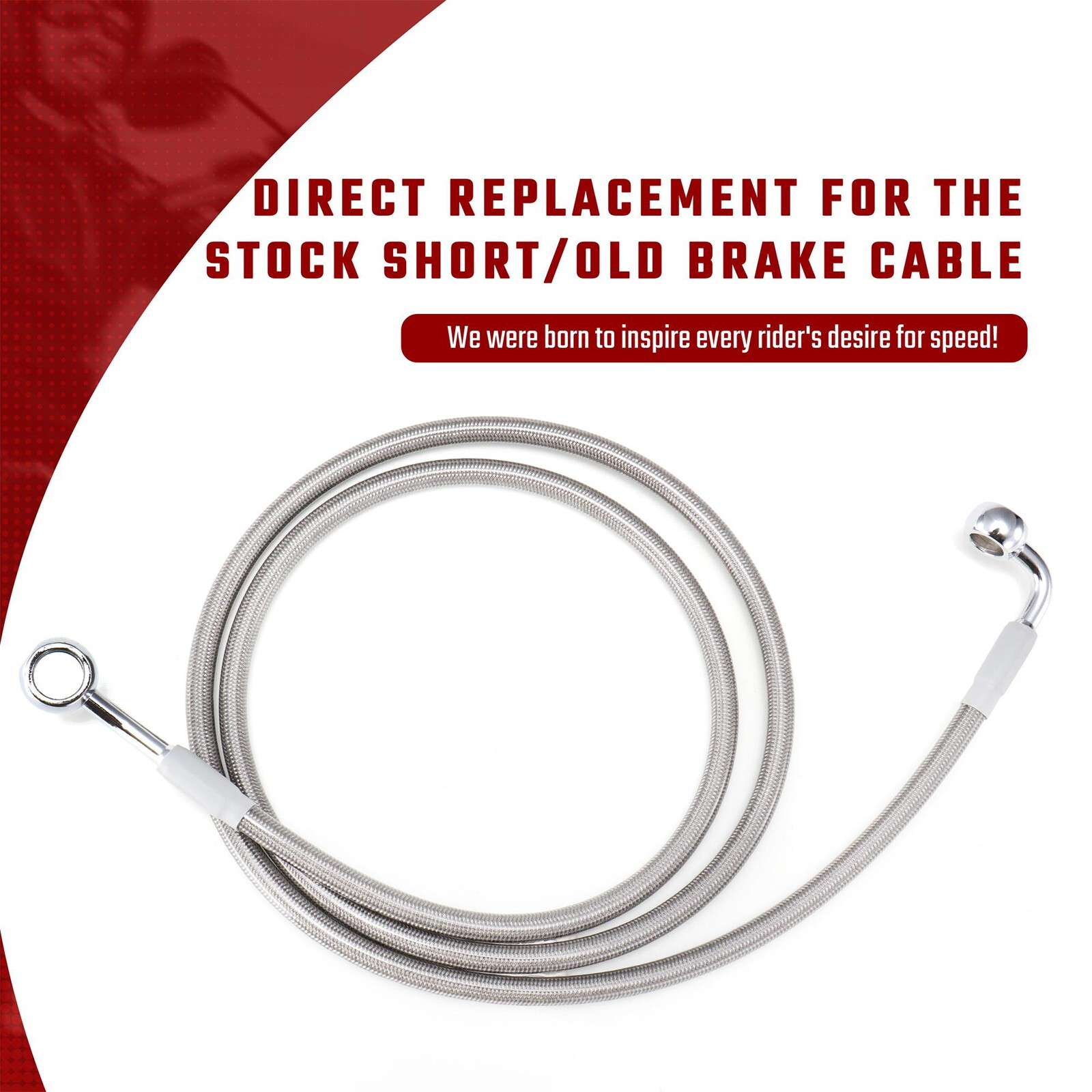 Harley Handlebar 48" Front Brake Line for Dyna 2007-2017 Softail 2000-2015 N/ABS