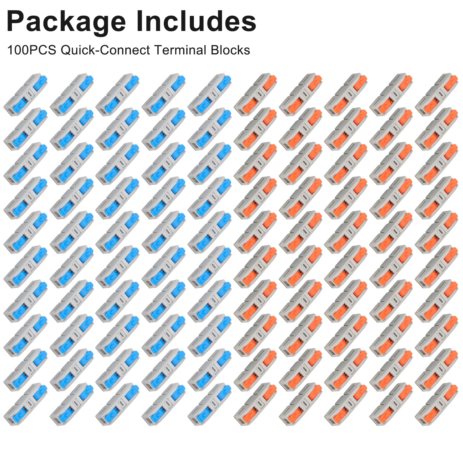 100pcs Quick Connect Lever Wire Connectors Compact Inline Splicing Terminals 24A