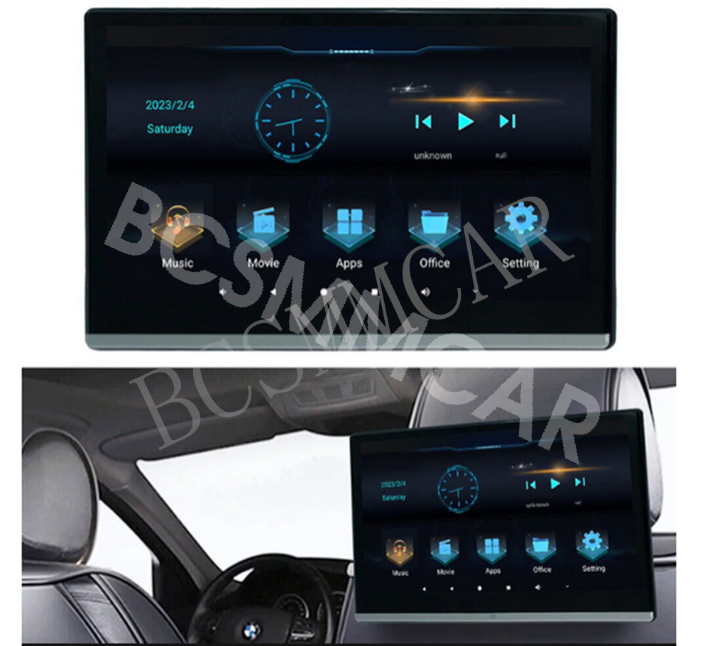 Car Headrest Monitor Touch Screen Video Music TV Player Dual HMDI For Rear Seat